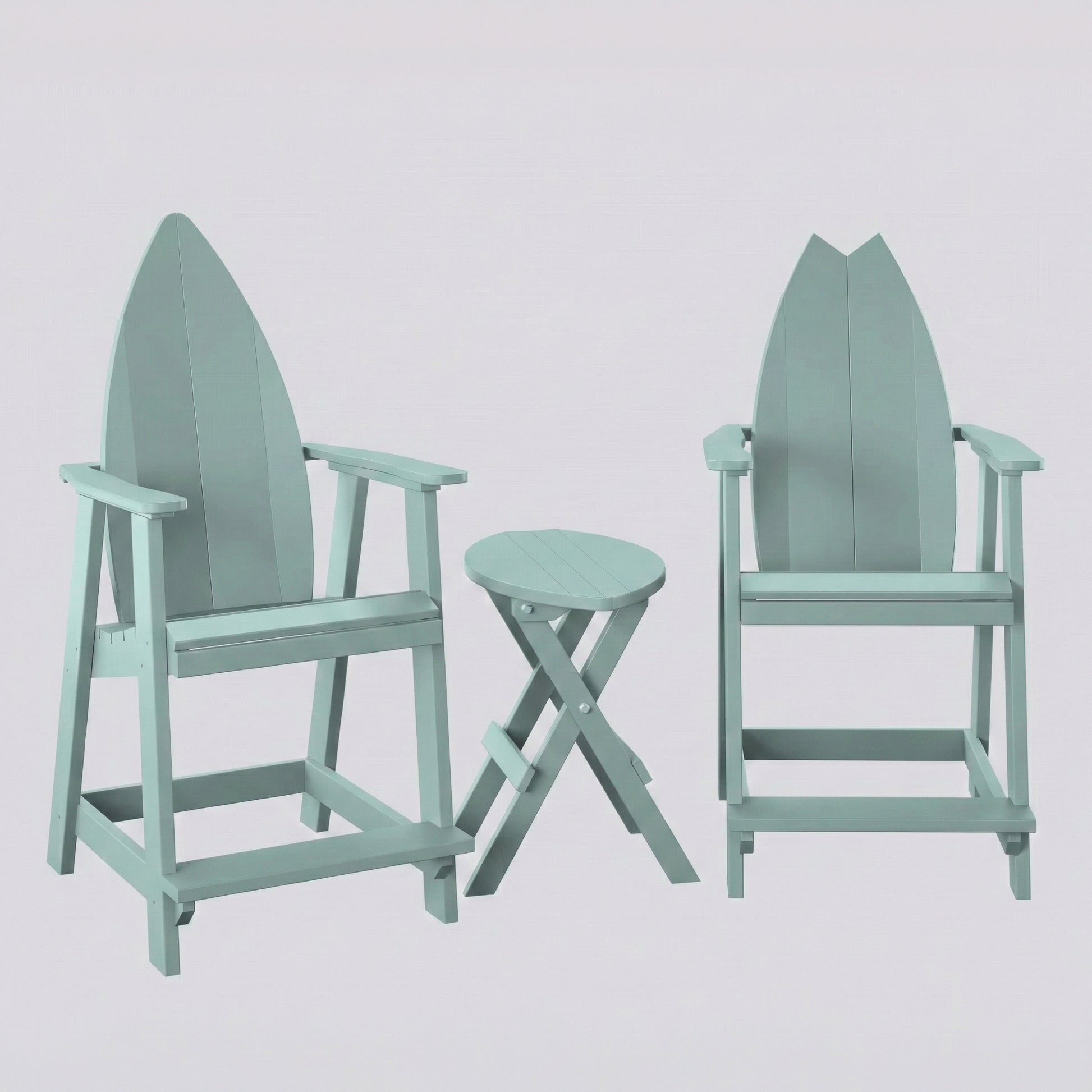 Surfboard Adirondack Balcony Set - Haven Outdoor