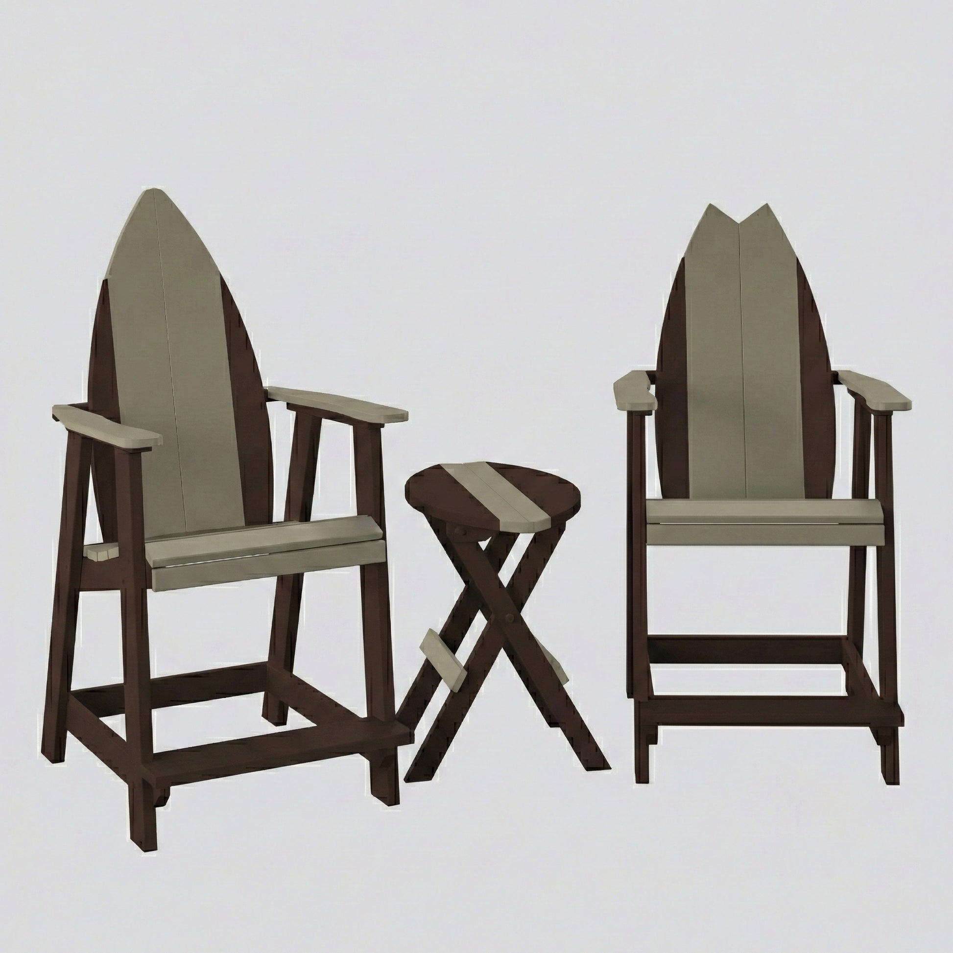 Surfboard Adirondack Balcony Set - Haven Outdoor